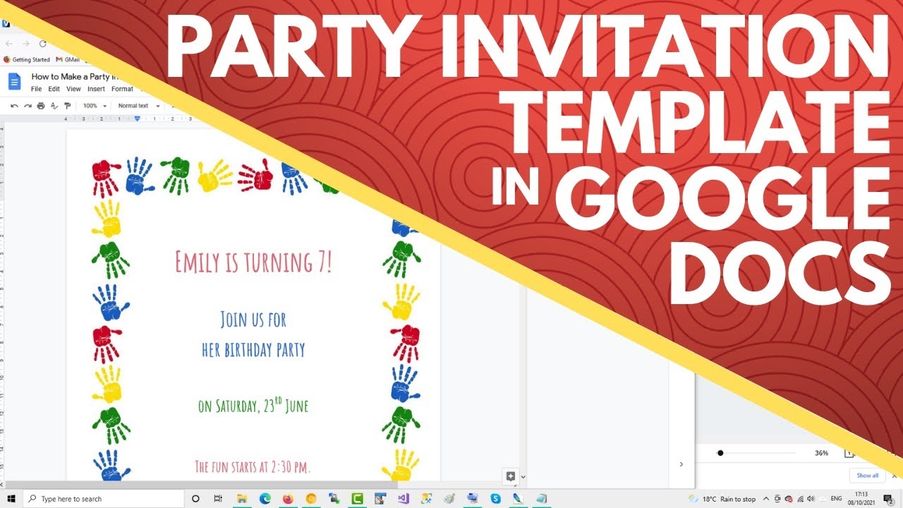 birthday invitation google doc template