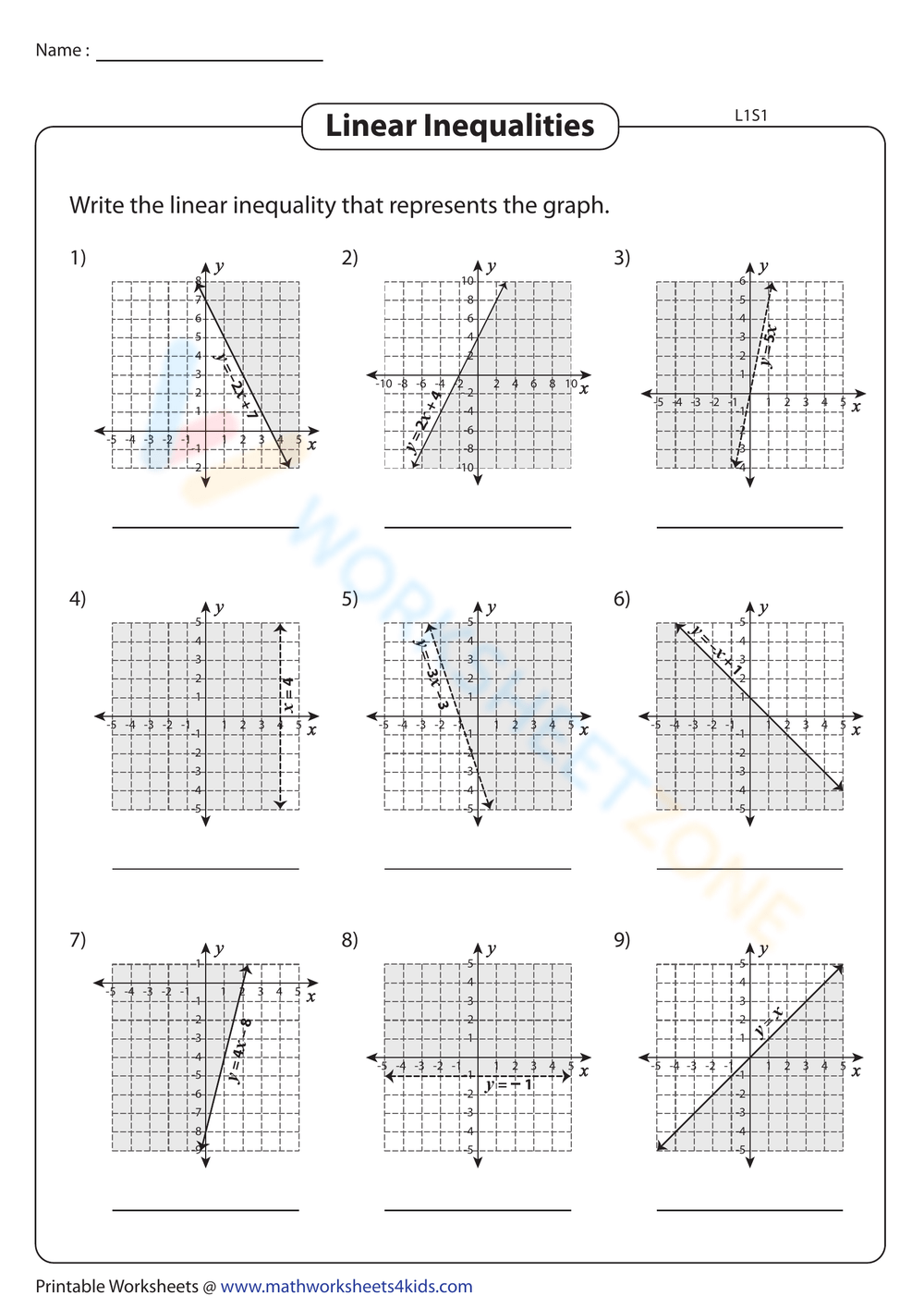 Grade 10 Graphing Linear Inequalities Worksheets 2024 Worksheets Library