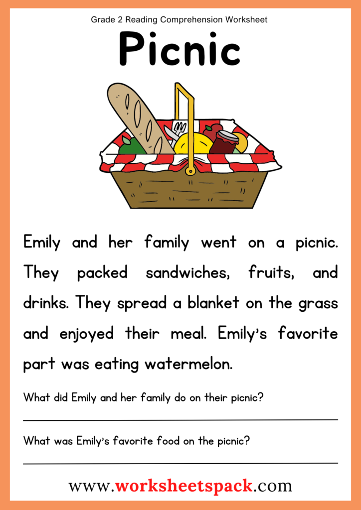 comprehension worksheet for grade 3