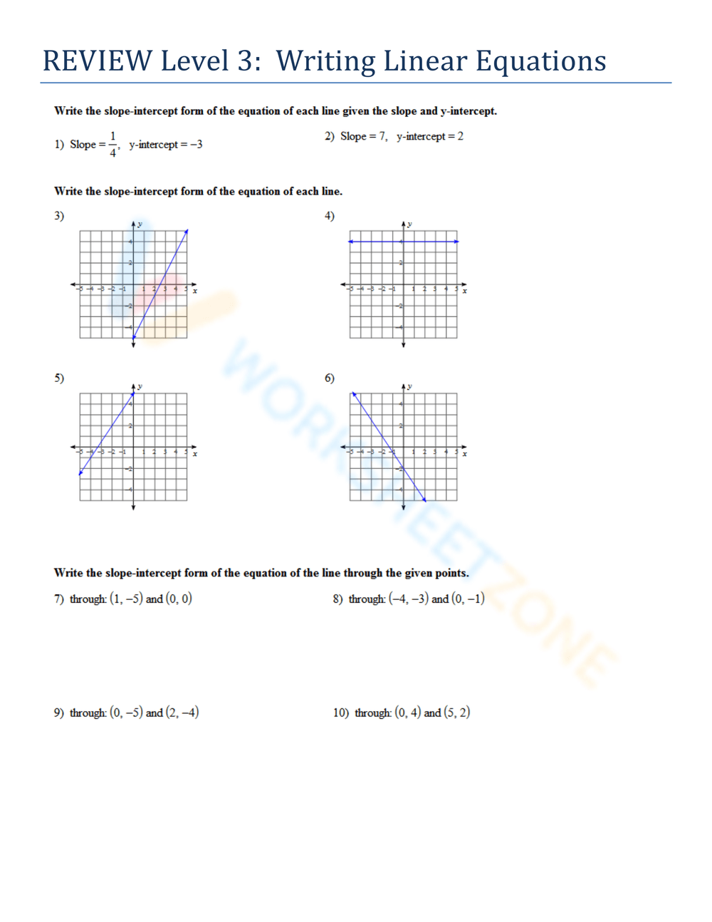 Grade 6 Writing Linear Equations Worksheets 2024 Worksheets Library