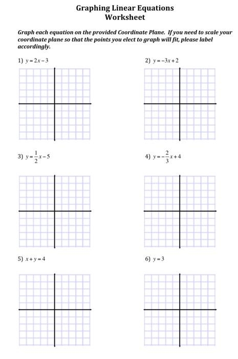 Graph Linear Equations Worksheet Practice And Master Graphing Techniques