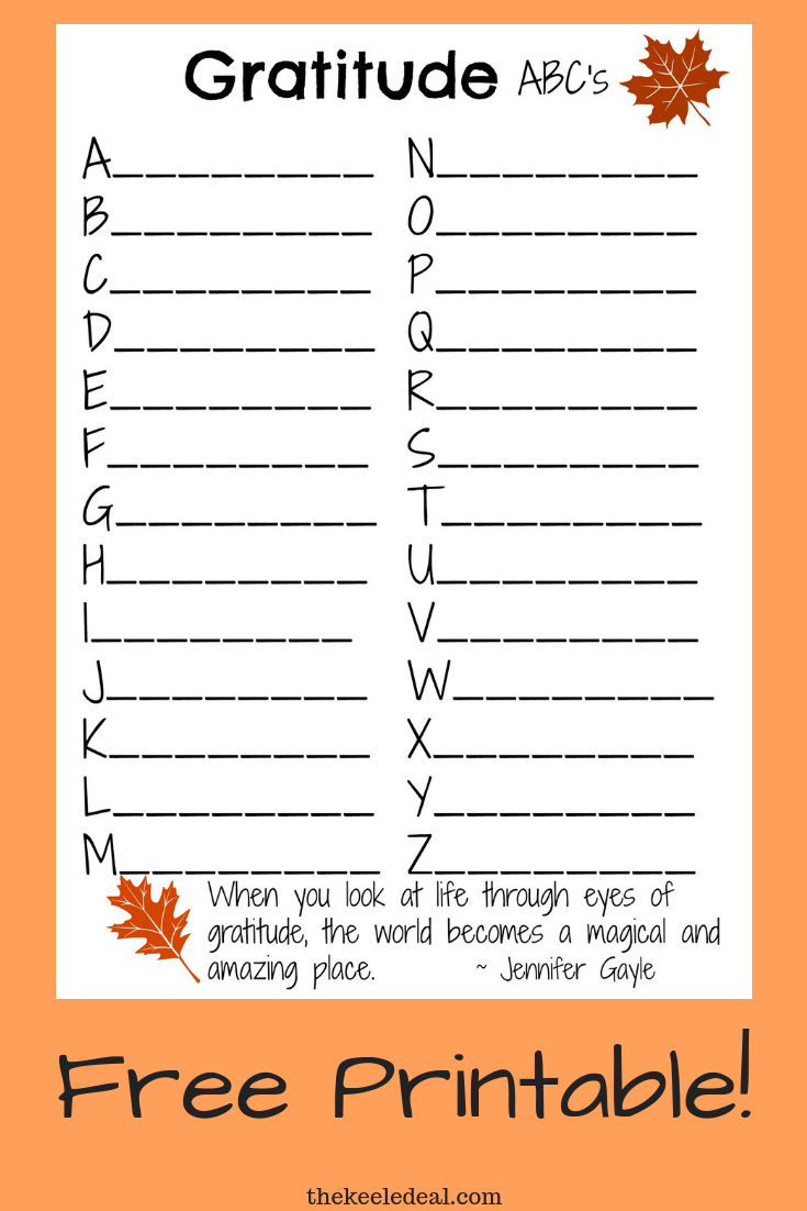 Gratitude Abc S Free Printable Gratitude Worksheet Artofit