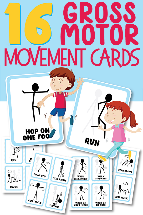 Gross Motor Movement For Kids Printable Activity Cards Physical