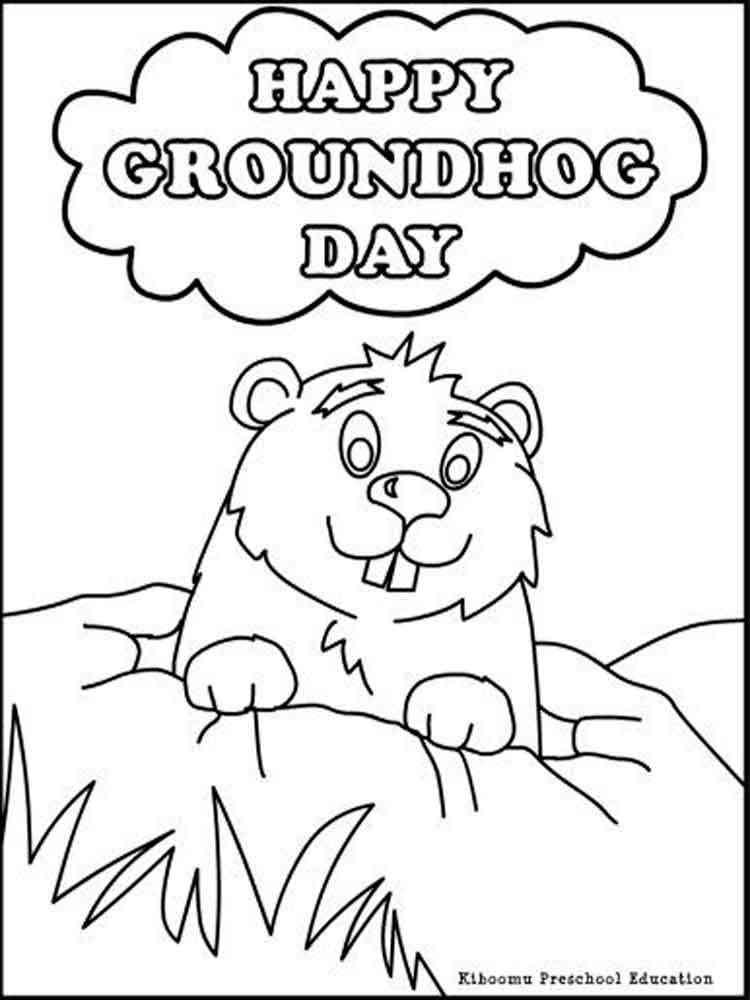 Groundhog Day Coloring Pages