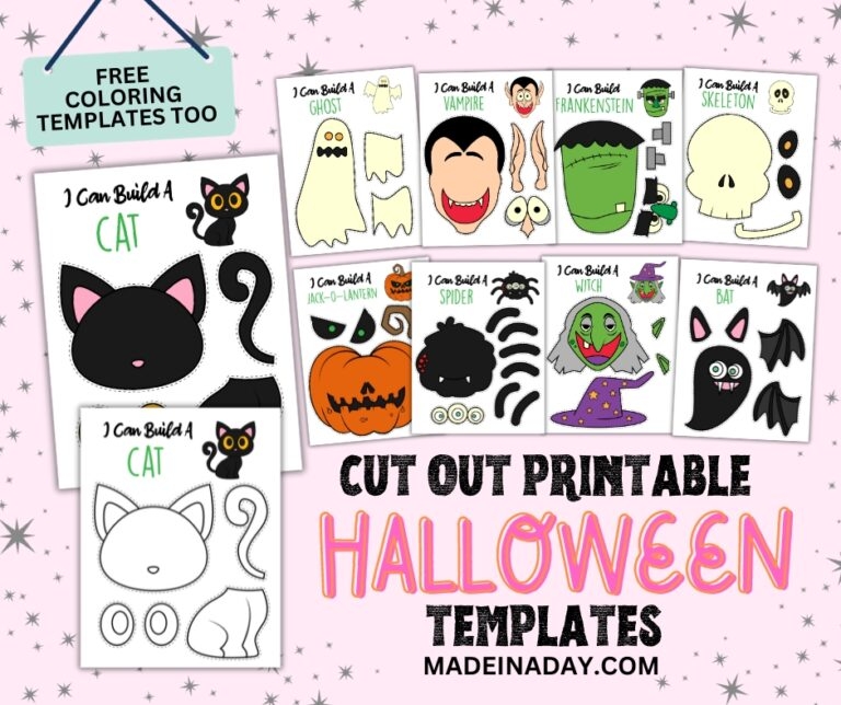 Halloween Cut Out Printable Craft Templates Made In A Day