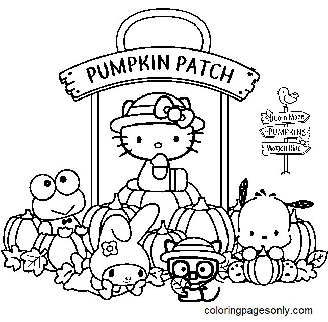 Halloween Sanrio Coloring Page Coloring Home