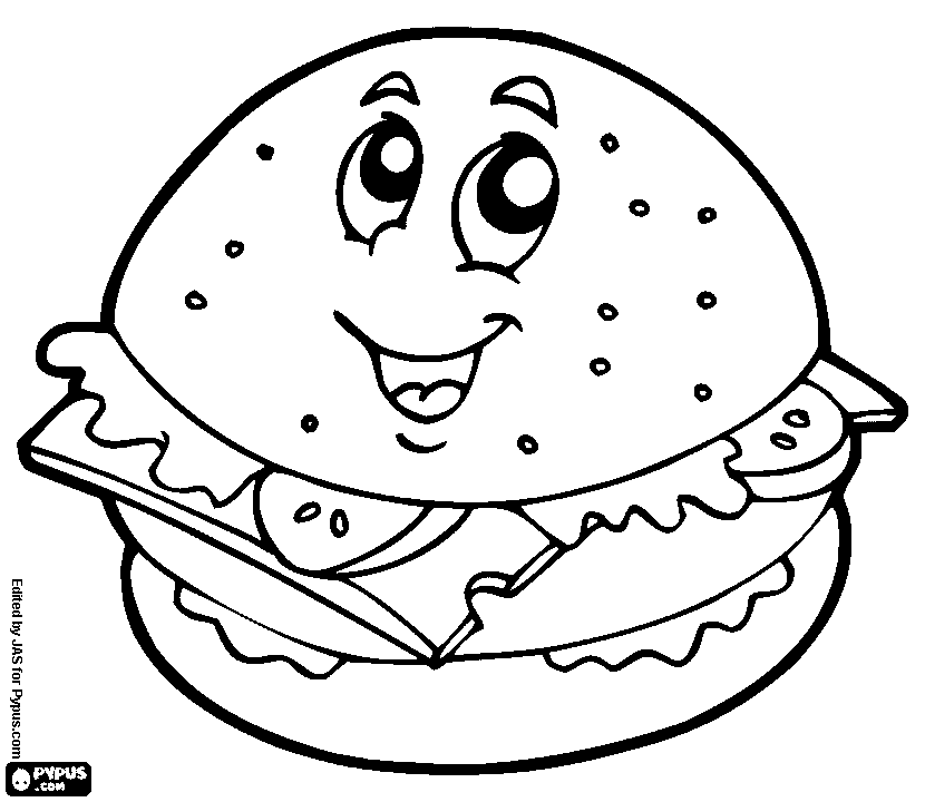 Hamburger Coloring Page