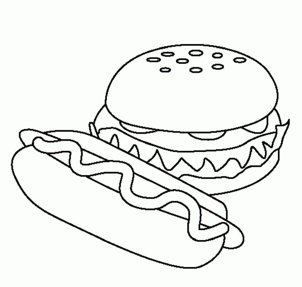 Hamburger Coloring Page Coloring Home