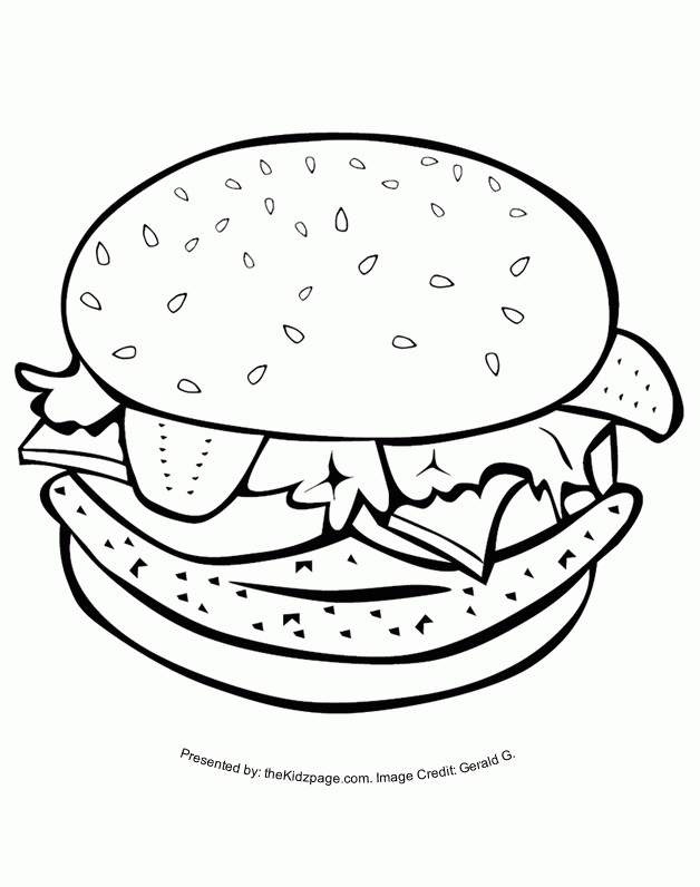 Hamburger Coloring Page Coloring Home