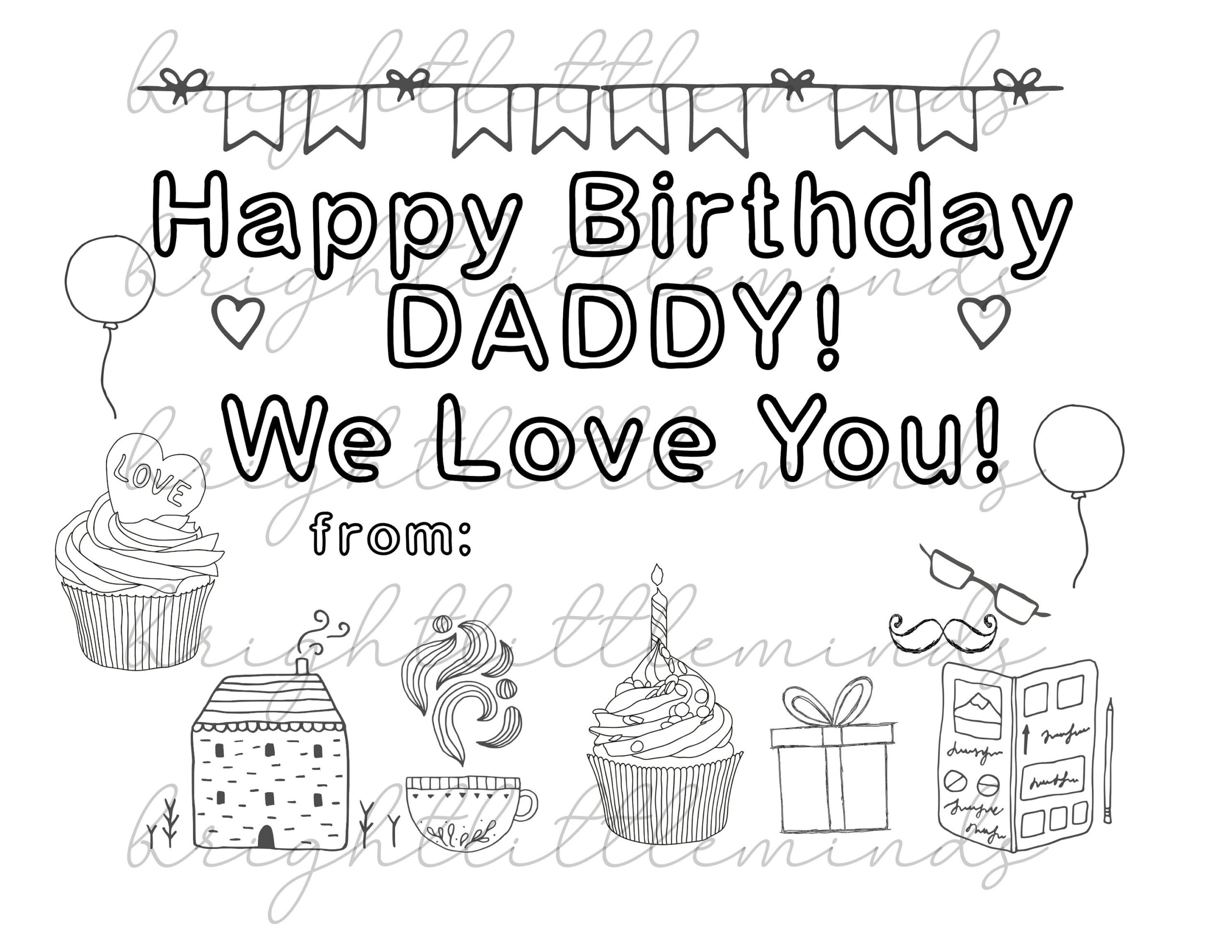 printable birthday cards for daddy