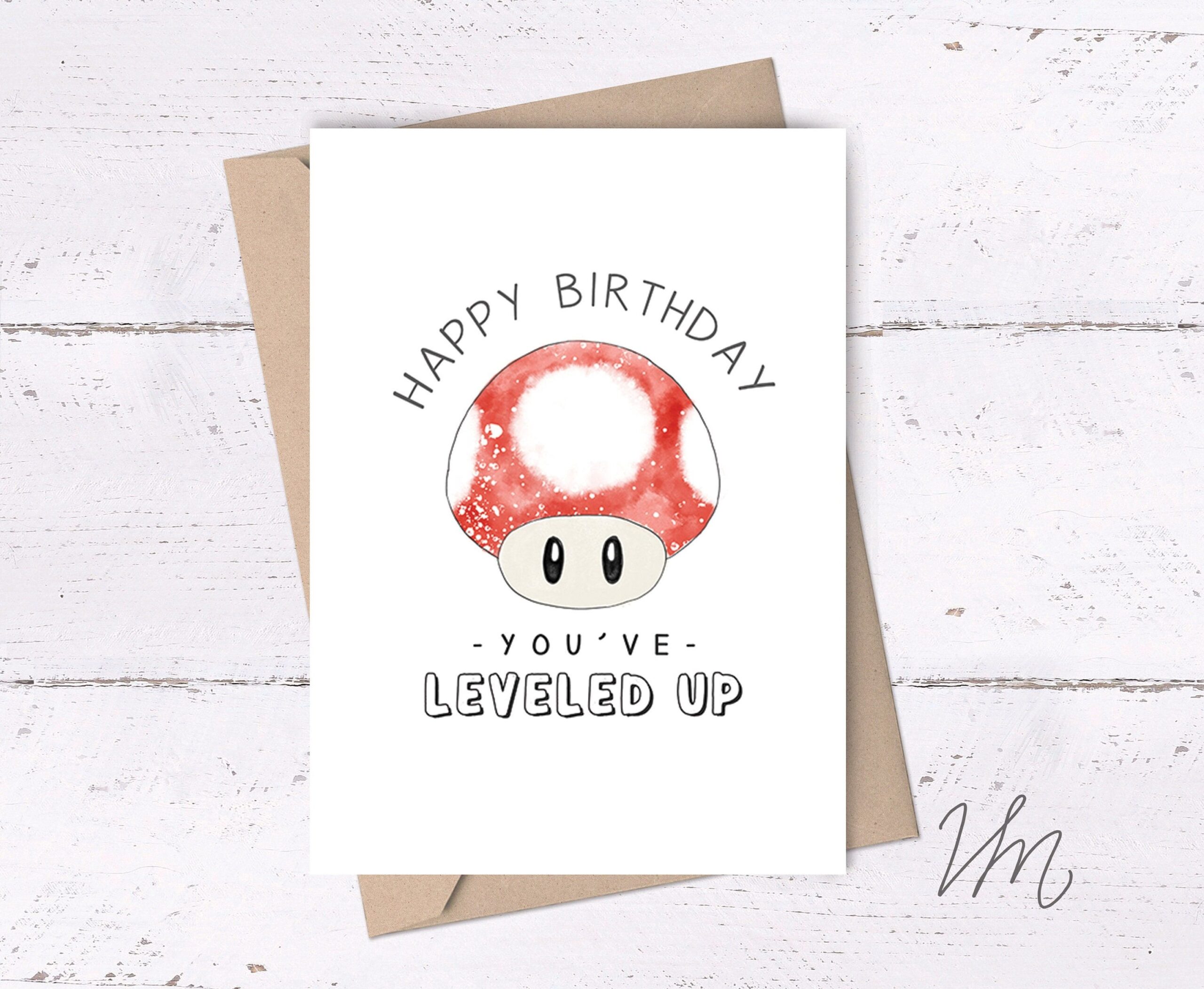 mushroom birthday card printable