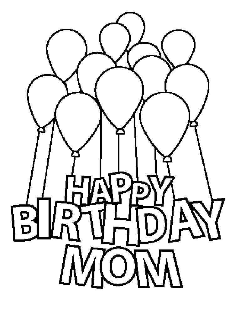 Happy Birthday Mom Coloring Pages