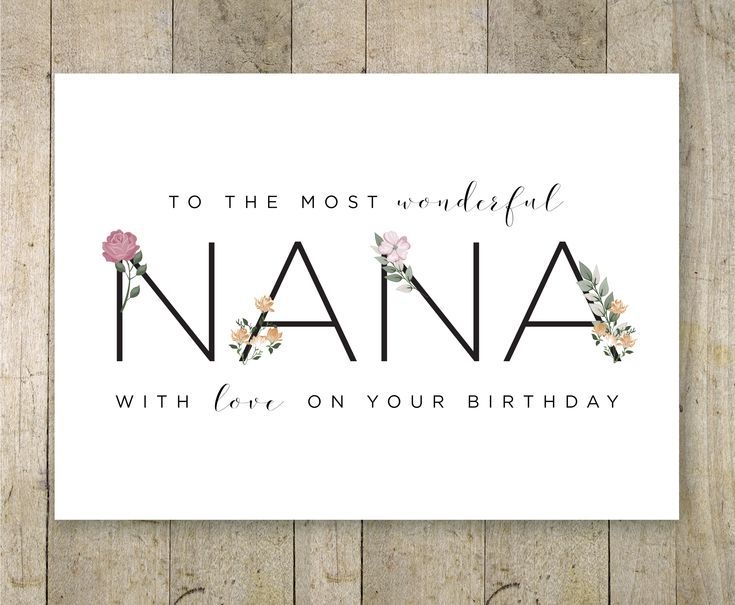 Happy Birthday Nana Printable Card Birthday Card For Nana Greeting