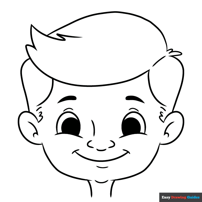 Happy Face Coloring Page Easy Drawing Guides