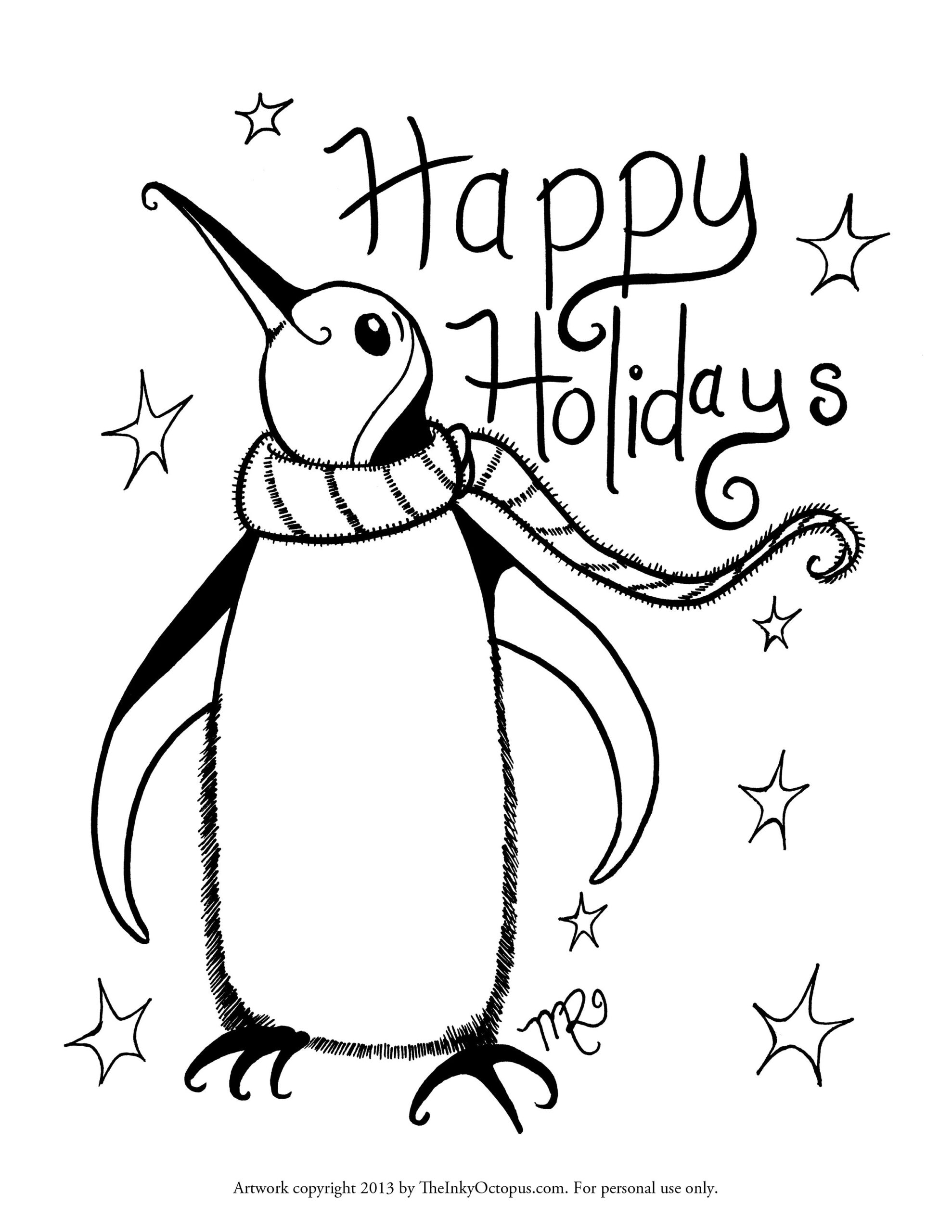 Happy Holidays Coloring Pages Printable Coloring Home
