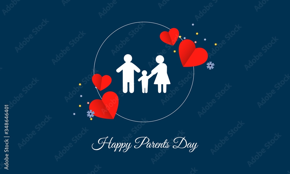 Happy Parents Day Wish Template Parents Day Card Design Stock Vector 