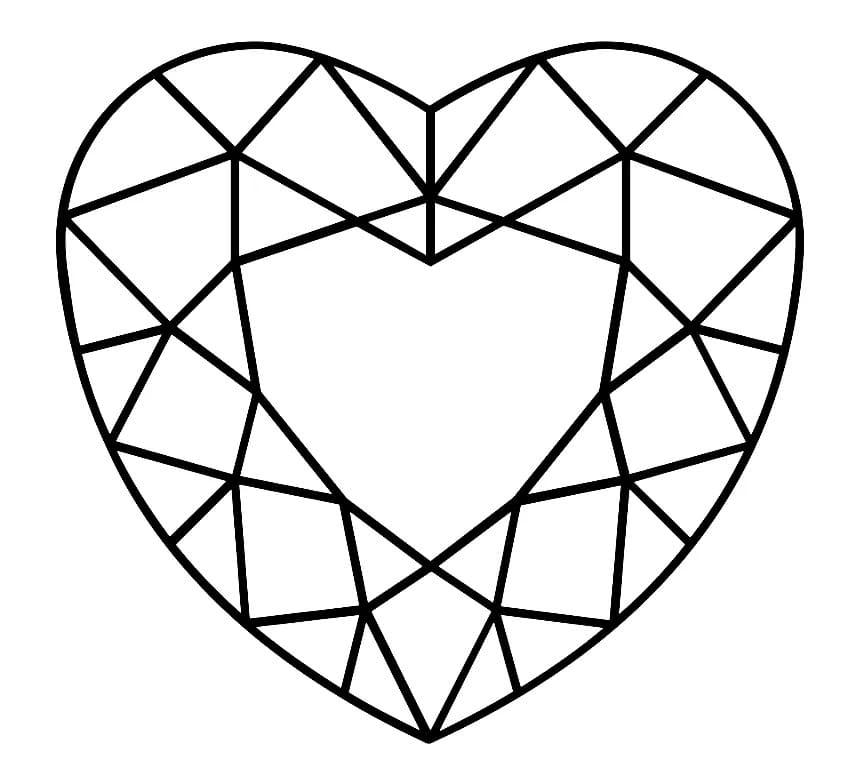 Heart Shape Diamond Coloring Page Free Printable Coloring Pages For Kids