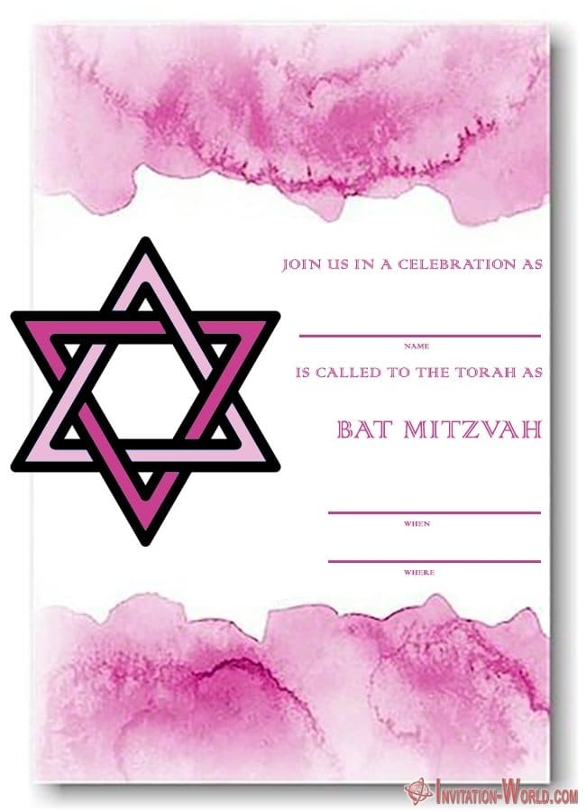 Hebrew Bat Mitzvah Invitation Free Invitation World