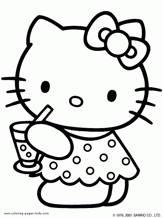 Hello Kitty Color Page Cartoon Color Pages Printable Cartoon