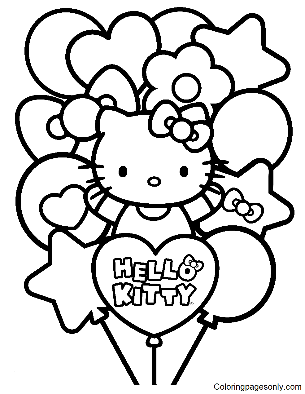 Hello Kitty Cute Coloring Pages