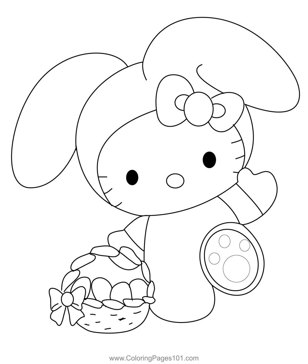 Hello Kitty Easter Coloring Page Hello Kitty Colouring Pages Easter 