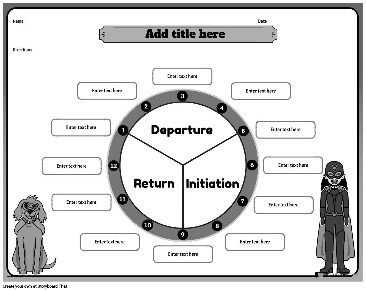 Hero 39 s Journey Worksheet Storyboard By Templates