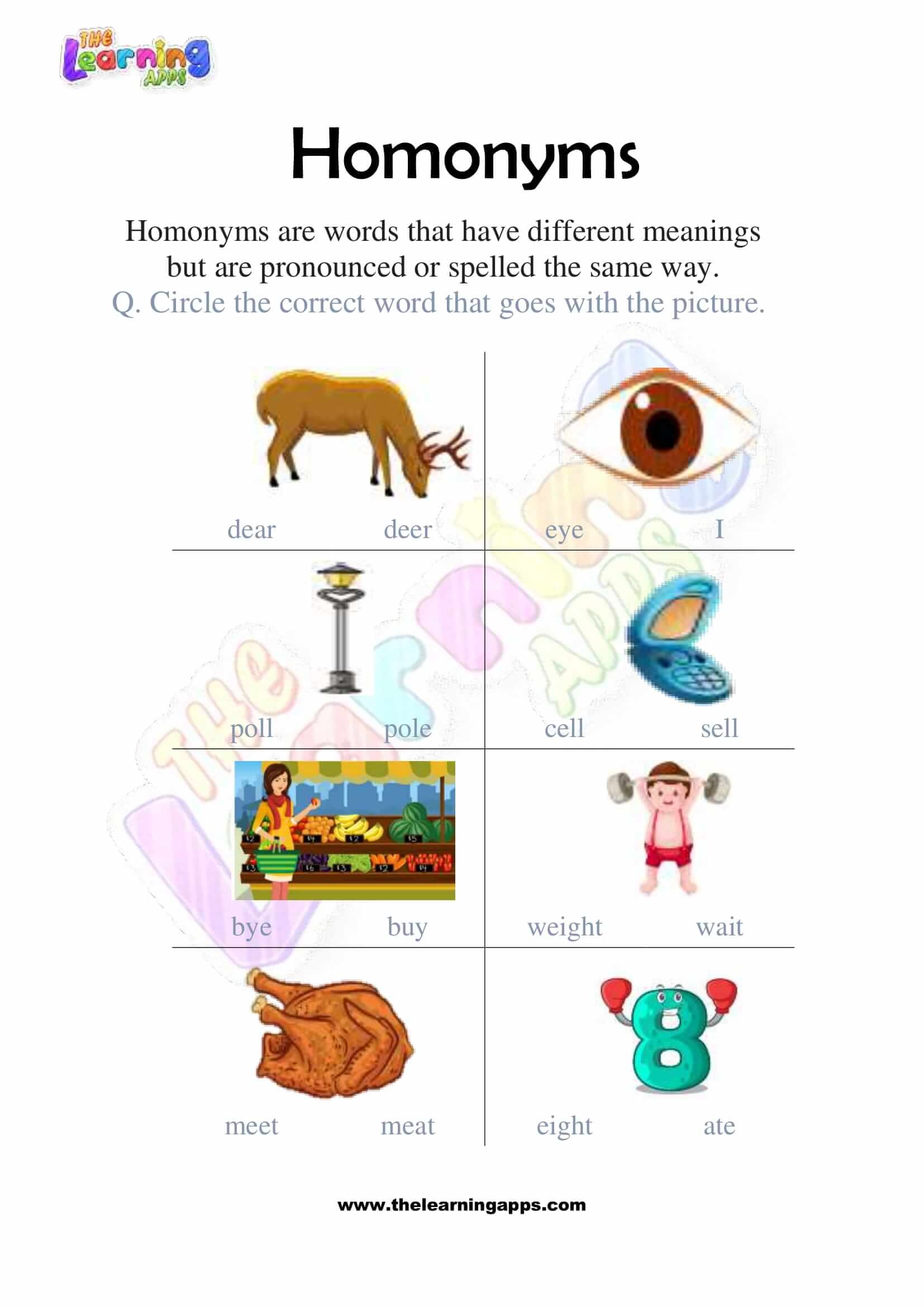 Homonyms Worksheet For Grade 4 Grade1to6 Worksheets Library