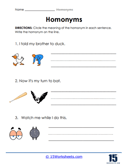 Homonyms Worksheets 15 Worksheets Worksheets Library