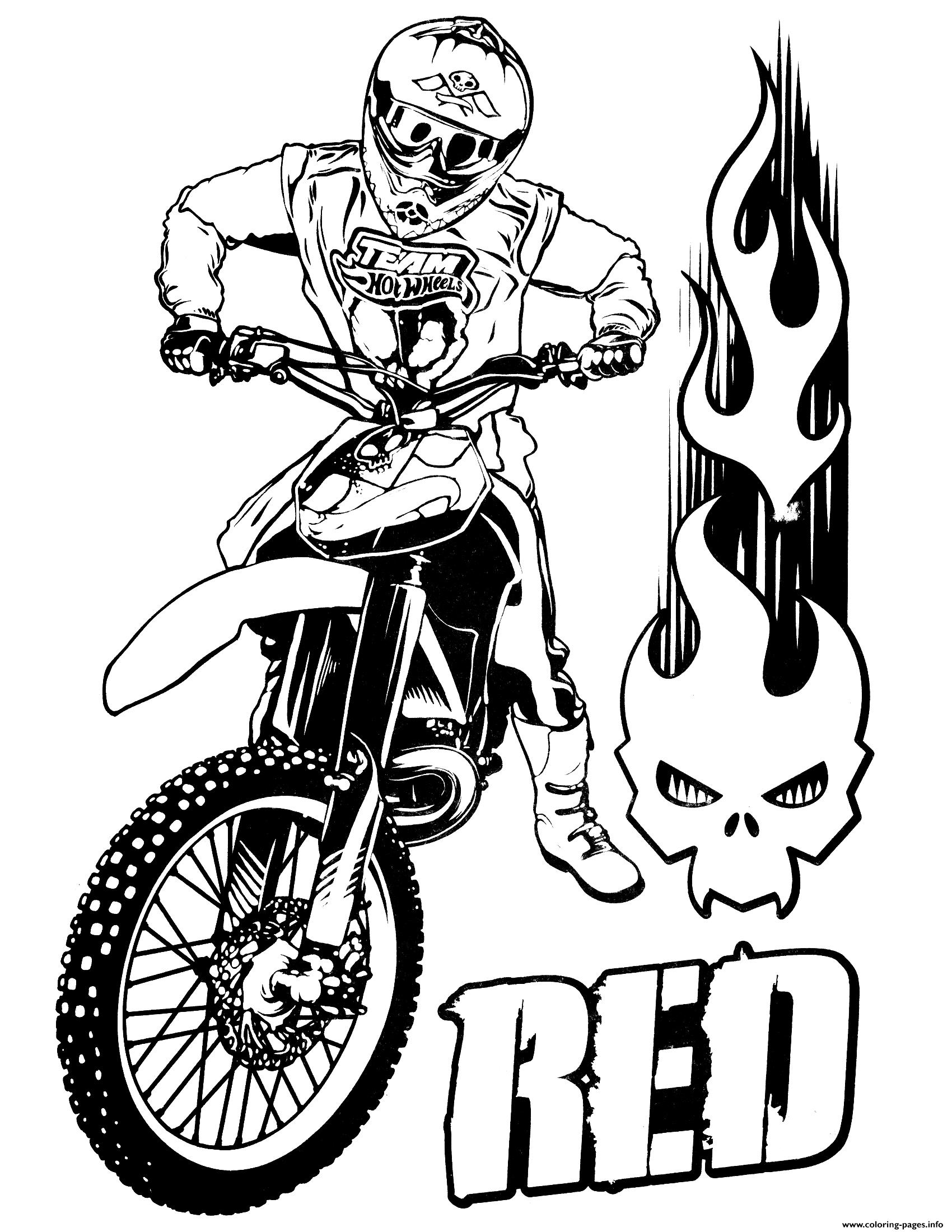 Hot Wheels Moto Cross Coloring Page Printable