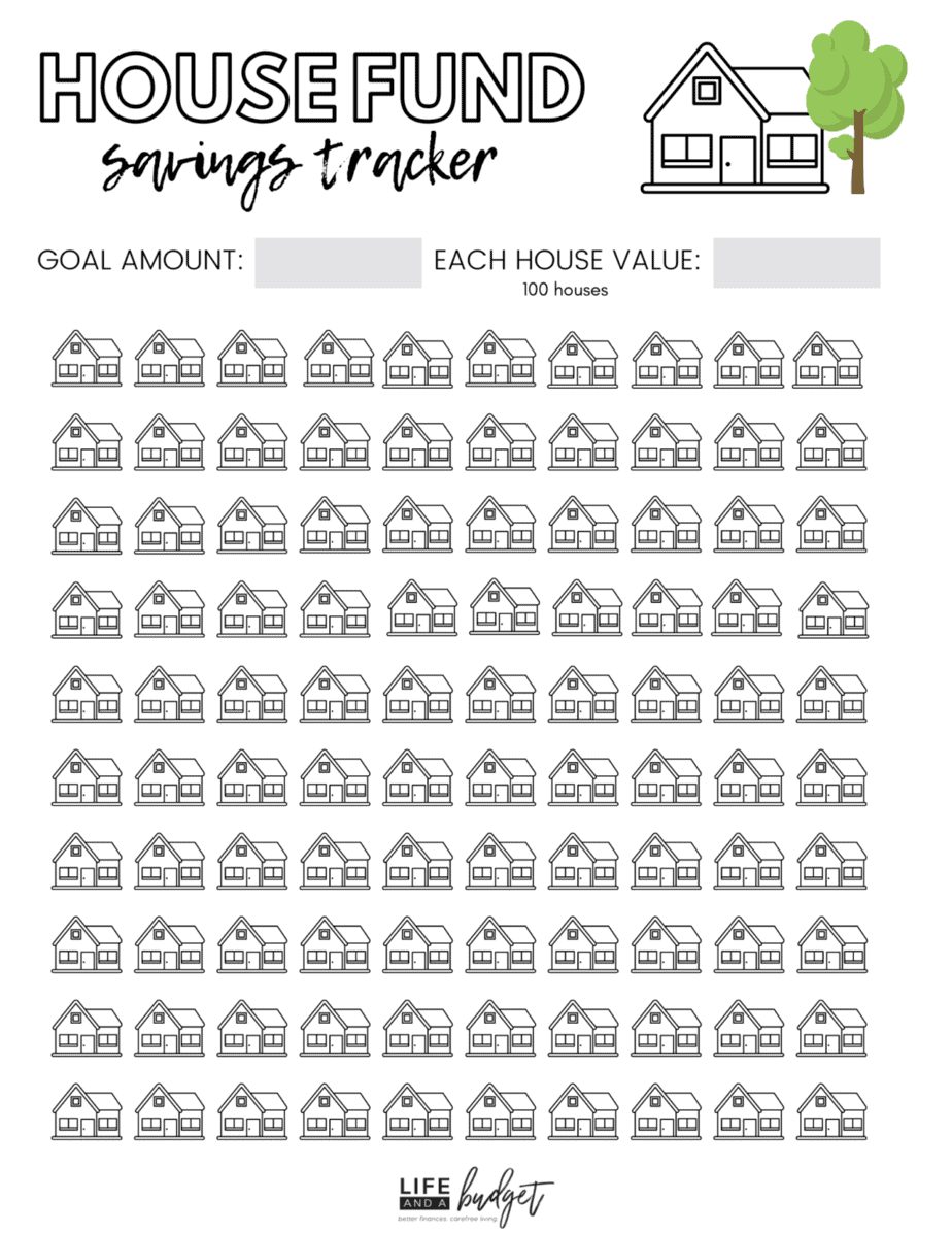 House Fund Free Printable Savings Tracker Coloring Pages Life And A 