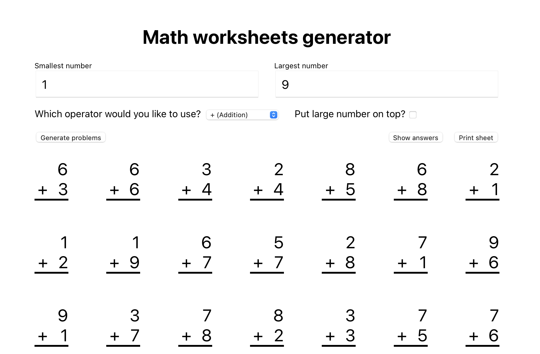 worksheet creator free