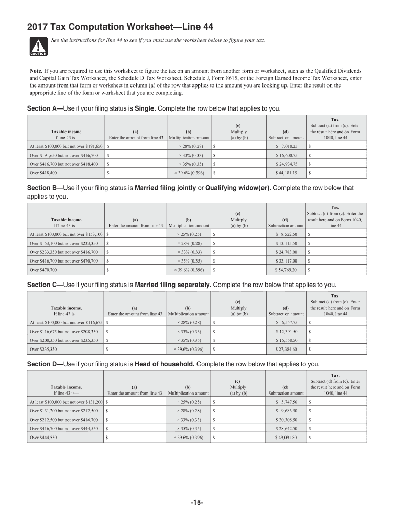 2024 tax computation worksheet