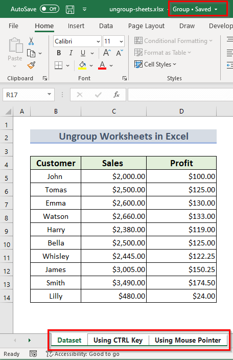 how to group the worksheets in excel