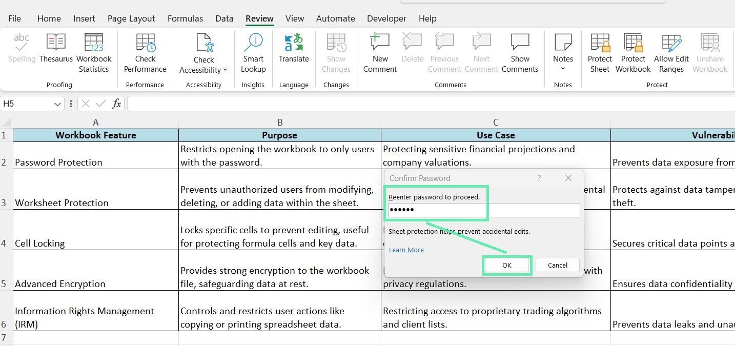 how to password protect an excel worksheet