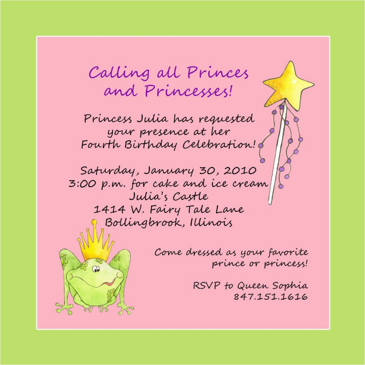 birthday party invitation text template