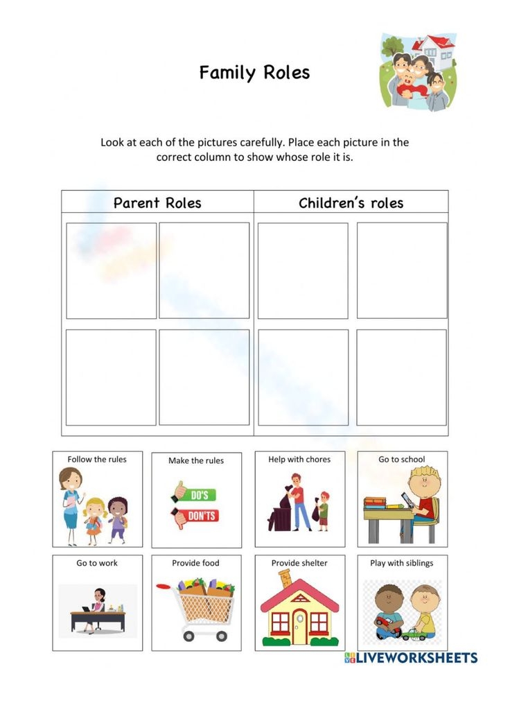 Identify Family Roles Worksheet In 2024 Family Roles Family