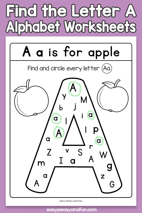Identify Letter A Worksheet LetterWorksheet