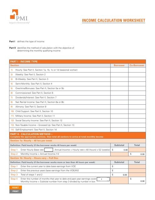 Income Calculation Worksheet Available In 8 Languages Beyond