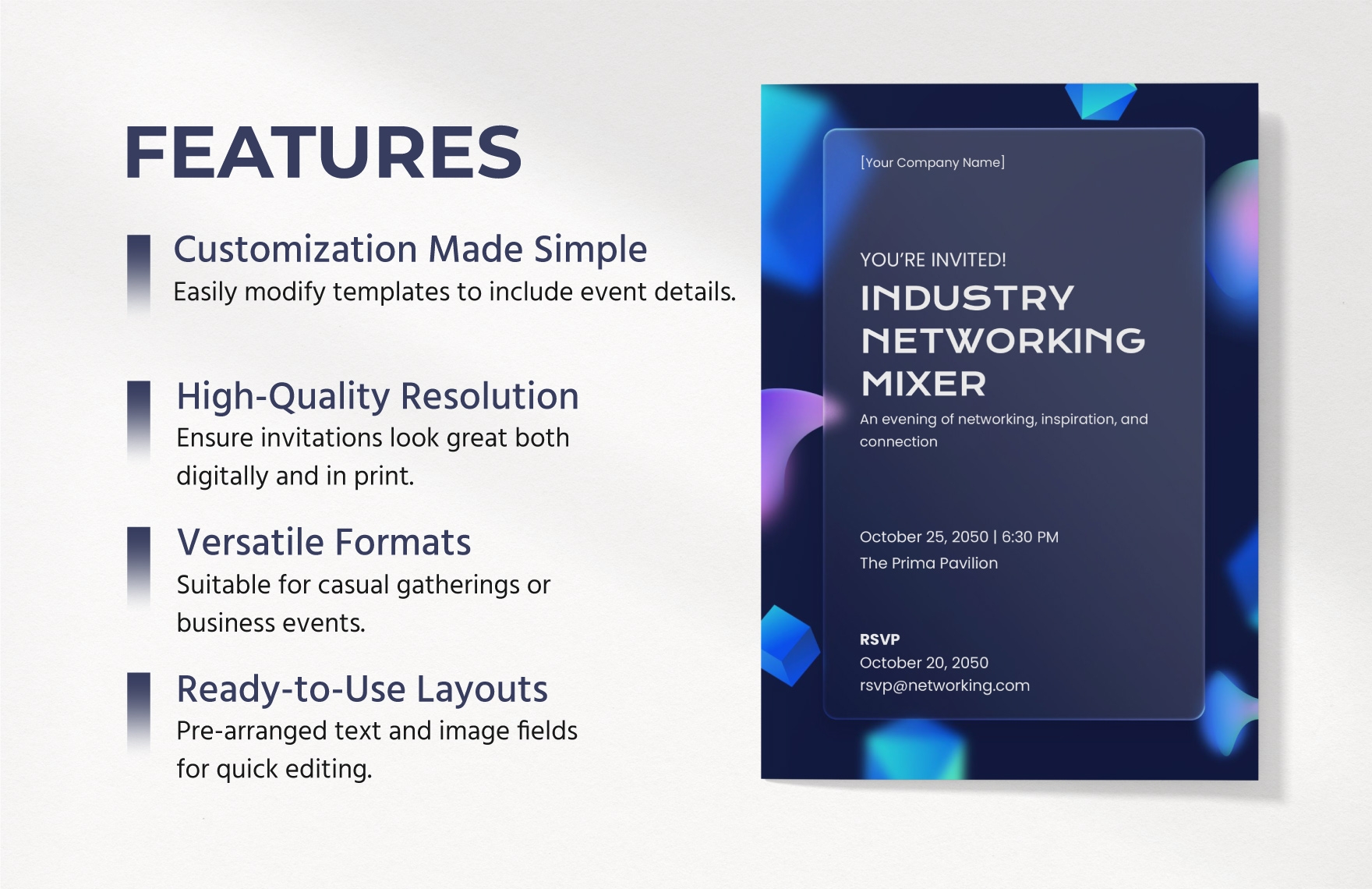 Industry Networking Mixer Invitation Card Template In Word PDF