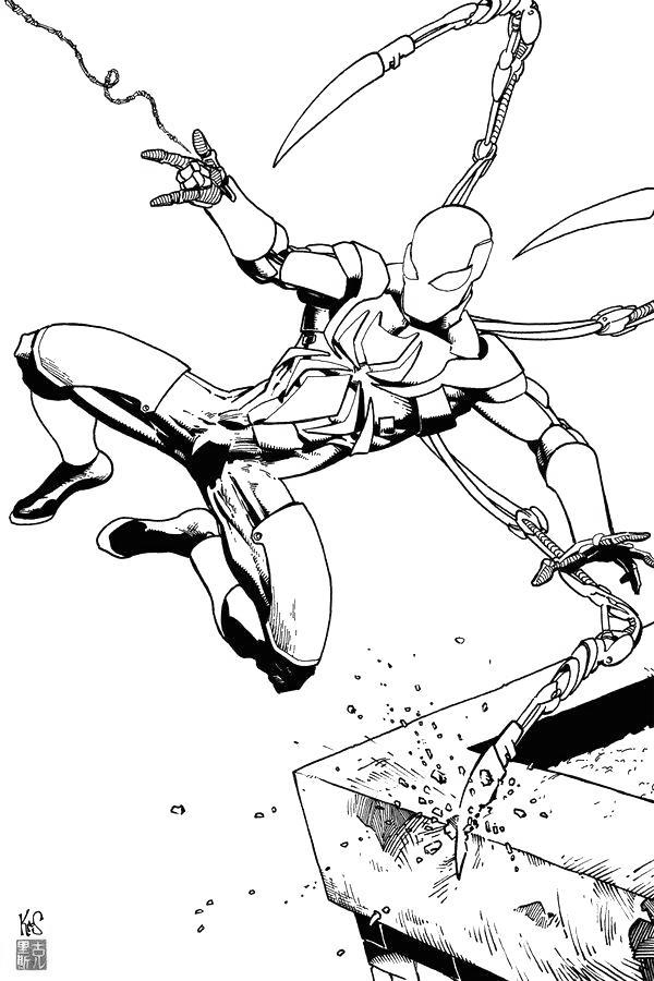 Iron Spider Coloring Pages Outline 5 Free Printable Coloring Pages