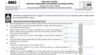 IRS Form 8863 Walkthrough Education Credits Worksheets Library
