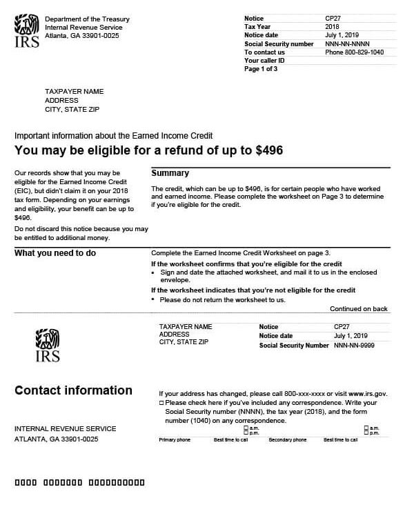 eic tax worksheet