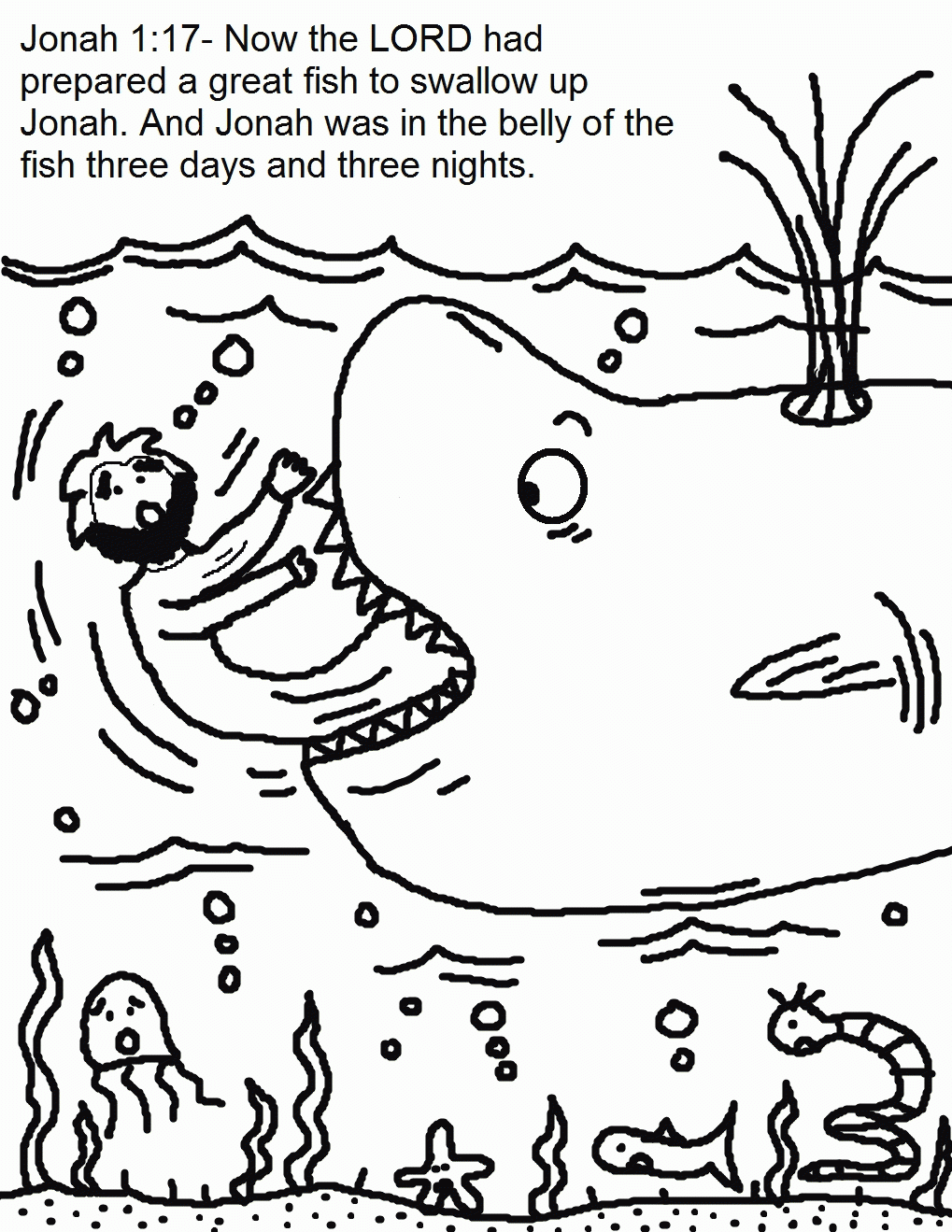 Jonah And The Whale Bible Story Coloring Pages Coloring Home