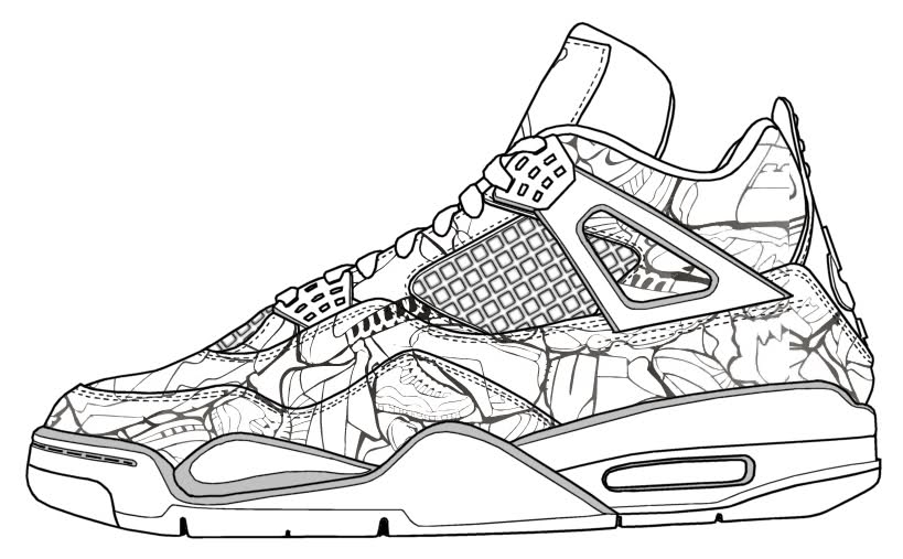 Jordan Shoes Coloring Pages Coloring Home