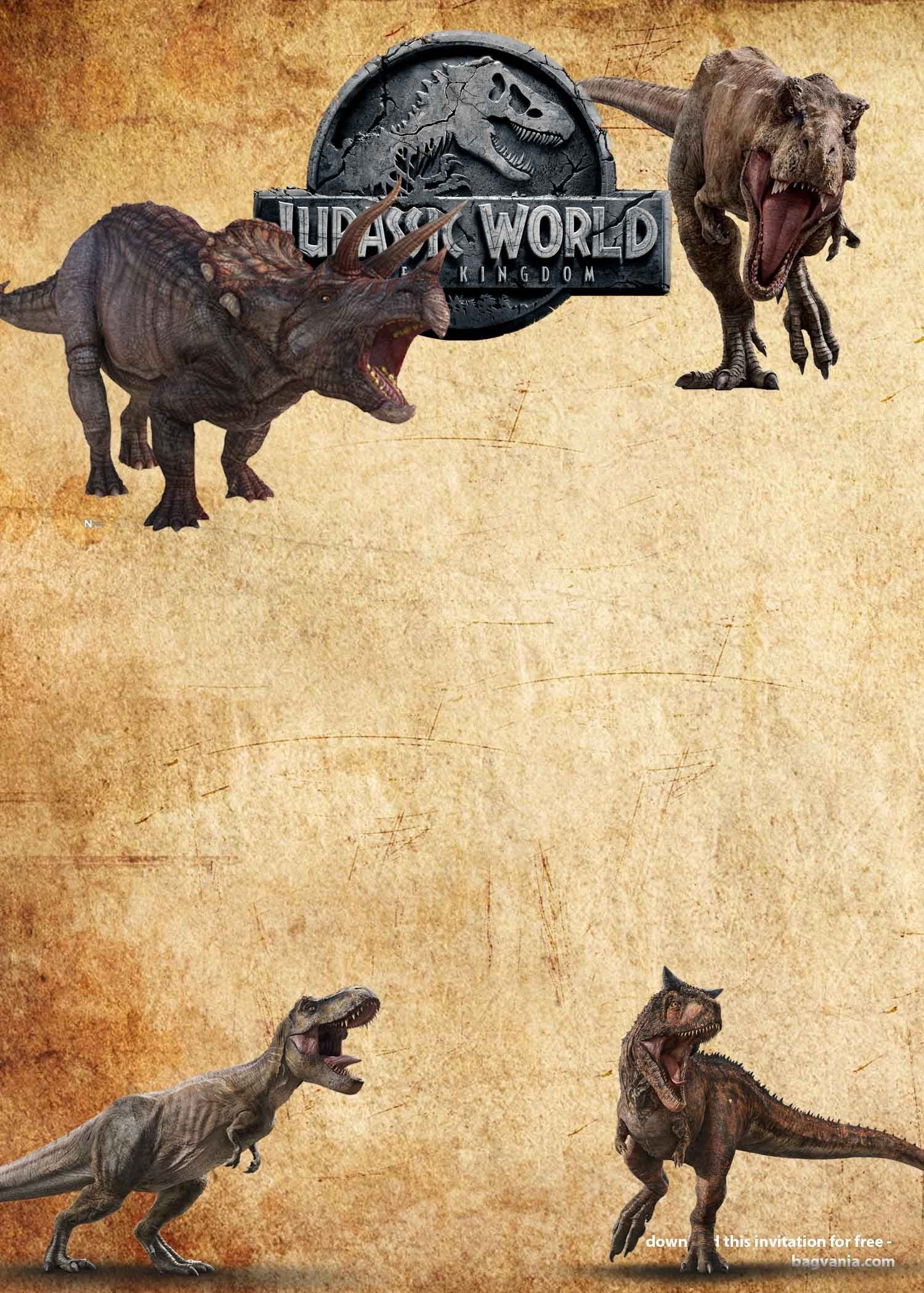Jurassic World Invitation Template Free Printable Templates Free