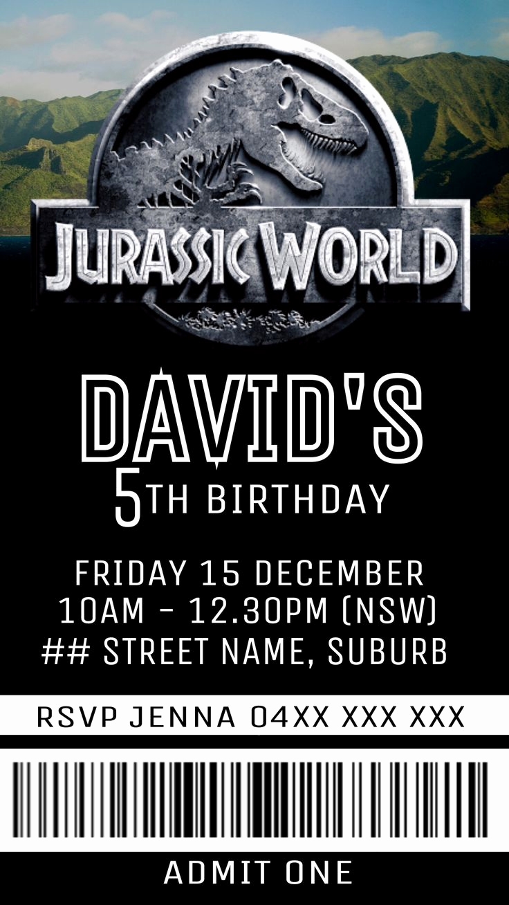 Jurassic World Invitation Template Free
