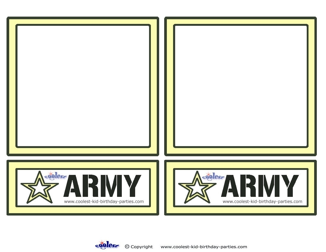 Kids Army Invitation Templates