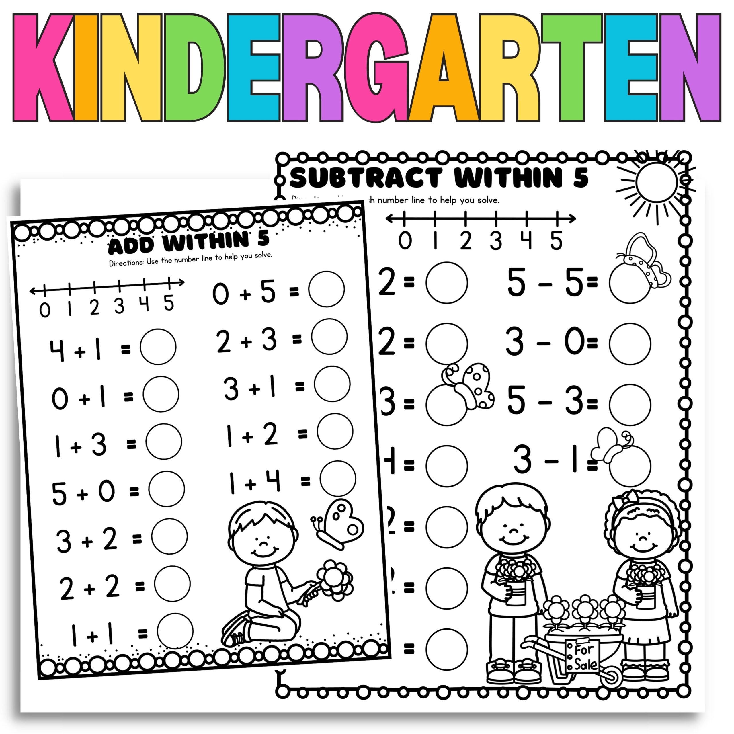 Kindergarten Addition Subtraction Worksheets Kindergarten Worksheets