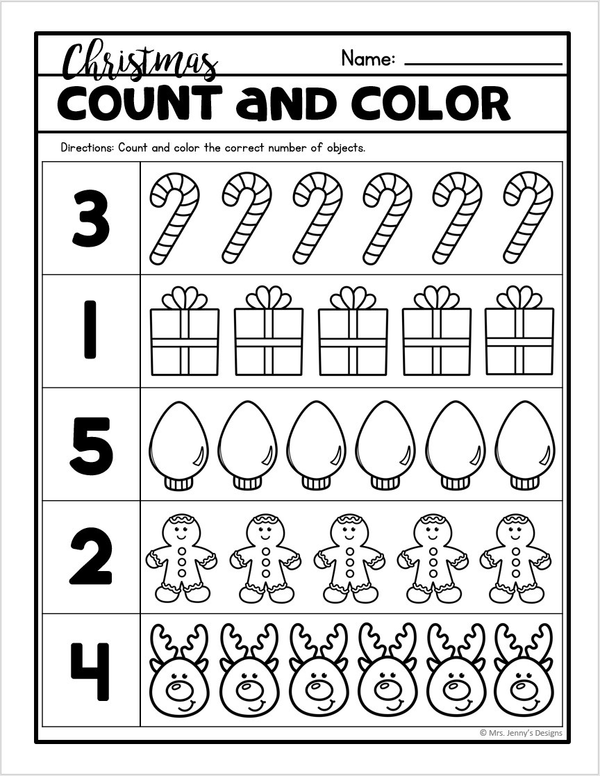 Kindergarten Christmas Worksheets Printable Worksheets