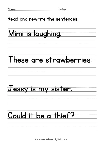 Kindergarten English Worksheet Digital Worksheets Library